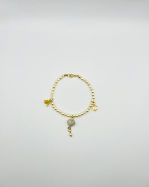 Gray Heart Charm Bracelet