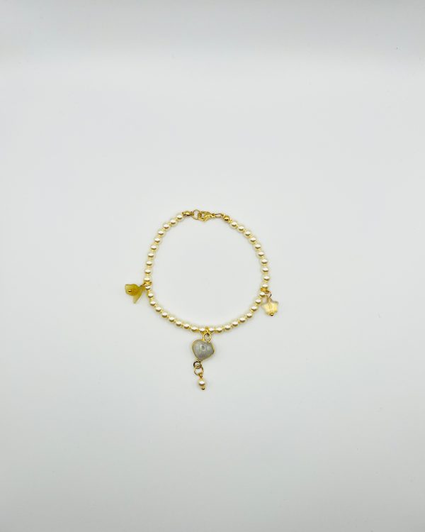 Gray Heart Charm Bracelet
